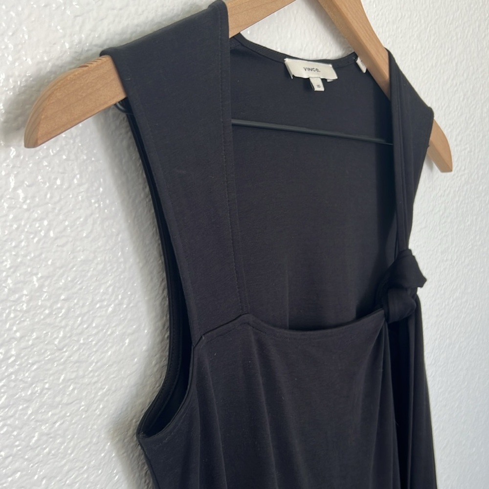 Vince Midi Dress in Black Belted Pima Cotton - Picture 11 of 11